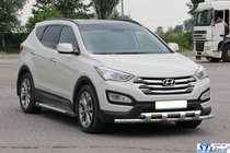 Hyundai Santa Fe 3 2012–2018 Voorste bullbar ST015 (RVS) foto 3