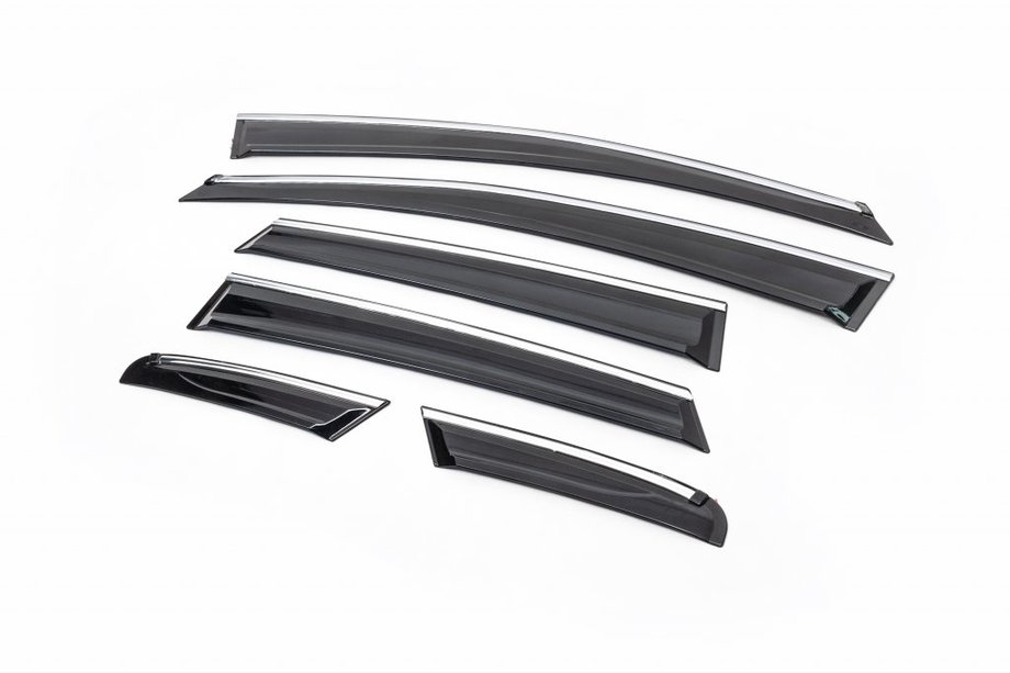 Opel Astra J 2009–2015 Raamwindschermen met chroomstrip HB (6-delig, Sunplex) Image