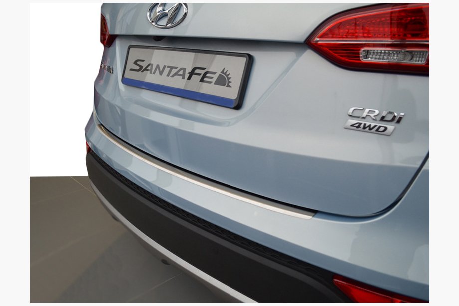 Hyundai Santa Fe 3 2012–2018 RVS achterbumperbeschermer met omgezette rand Nataniko Grand Santa Fe, 2012-2016 Image