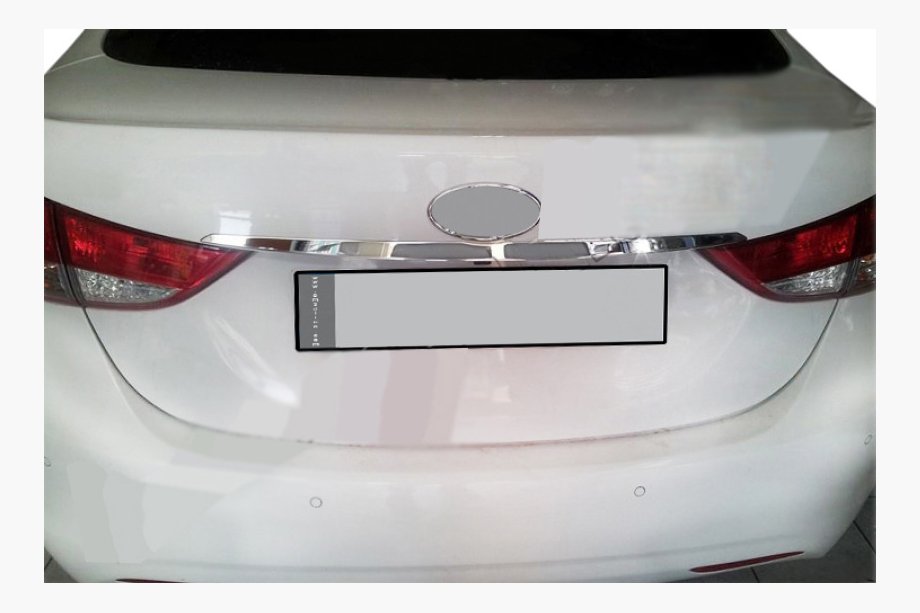 Hyundai Elantra (MD/UD) 2011–2015 RVS sierstrip boven het kenteken Image