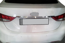 Hyundai Elantra (MD/UD) 2011–2015 RVS sierstrip boven het kenteken foto 1