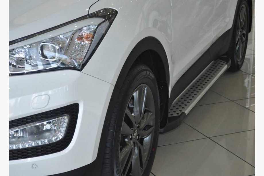 Hyundai Santa Fe 3 2012–2018 Zijsteps Allmond Grey (2 stuks, aluminium) Image