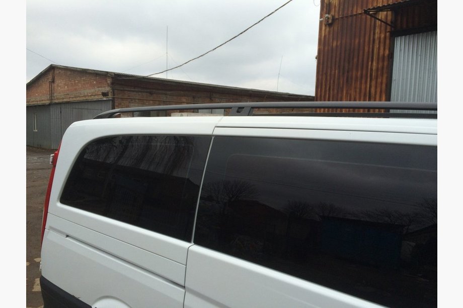 Mercedes Vito W639 2004–2014 Zwarte dakrails CAN origineel design (metalen voeten) Lange wielbasis (EXTRALONG) Foto 3
