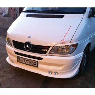 Koplamp eyelids (zwart, ABS, 2000-2006) Mercedes Sprinter W901/902/903/904/905 1995–2006 foto 2