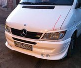 Mercedes Sprinter W901/902/903/904/905 1995–2006 Koplamp eyelids (zwart, ABS, 2000-2006) Mat zwart foto 2
