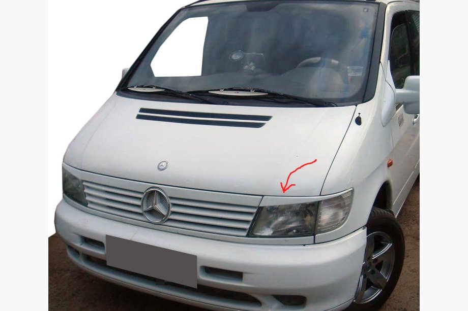 Mercedes Vito W638 1996–2003 Koplampwimpers (overspuitbaar) Image