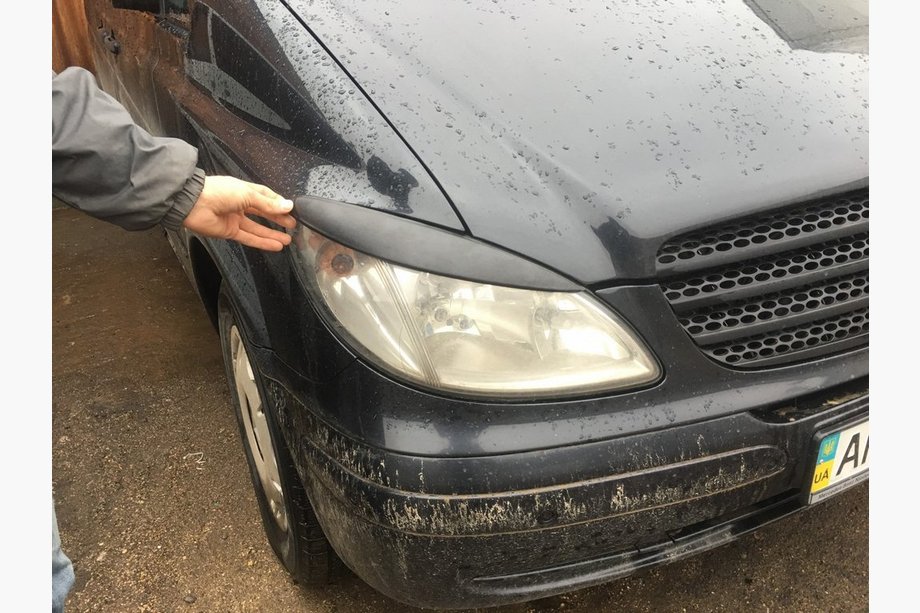 Mercedes Vito W639 2004–2014 Rechte koplampwimpers (2004-2010, 2 stuks, kunststof) Hoogglans Foto 15