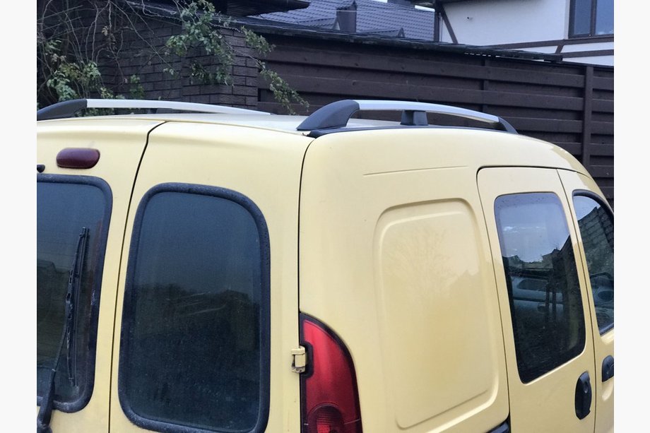 Renault Kangoo 1998–2008 Chromen dakrails Standaard basis, kunststof voeten Image