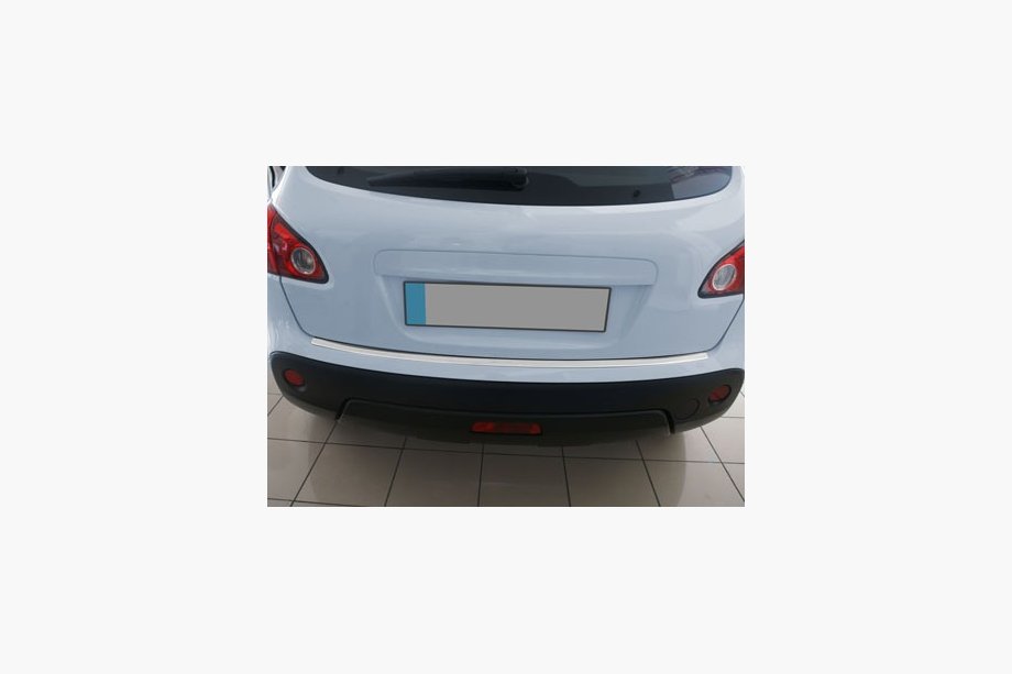 Nissan Qashqai 2007–2010 OmsaLine rvs chromen achterbumperbeschermer Hoogglans, Standaard basis Image