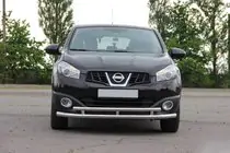 Nissan Qashqai 2010–2014 Dubbele bullbar voorzijde ST016 (RVS) foto 1