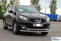 Nissan Qashqai 2010–2014 Dubbele bullbar voorzijde ST016 (RVS) foto 3