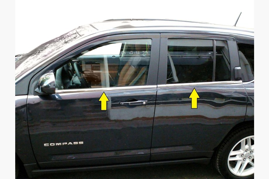 Jeep Compass 2006–2016 Onderste raamomlijsting (RVS) Image