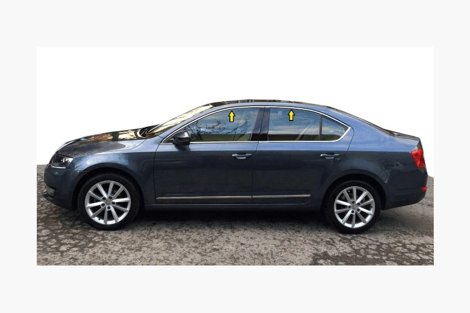 Skoda Octavia III A7 2013–2019 Bovenste raamomlijsting (4 stuks, RVS) Image