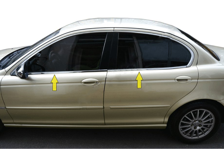Jaguar X-Type 2001–2009 Onderste raamomlijsting (RVS) Image