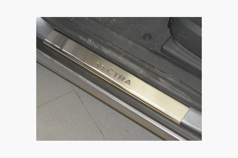 Opel Vectra C 2002–2008 Nataniko RVS dorpellijsten (set van 4) Standaard - Lohmann-tape, 0,5 mm Image