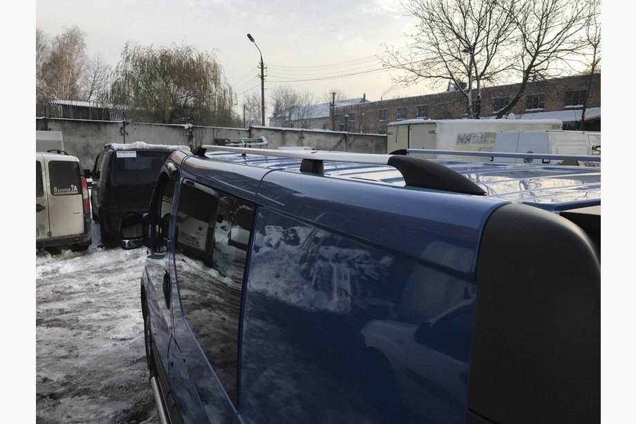 Opel Vivaro 2001–2015 Chromen dakrails Lang, gietijzeren voeten Foto 3