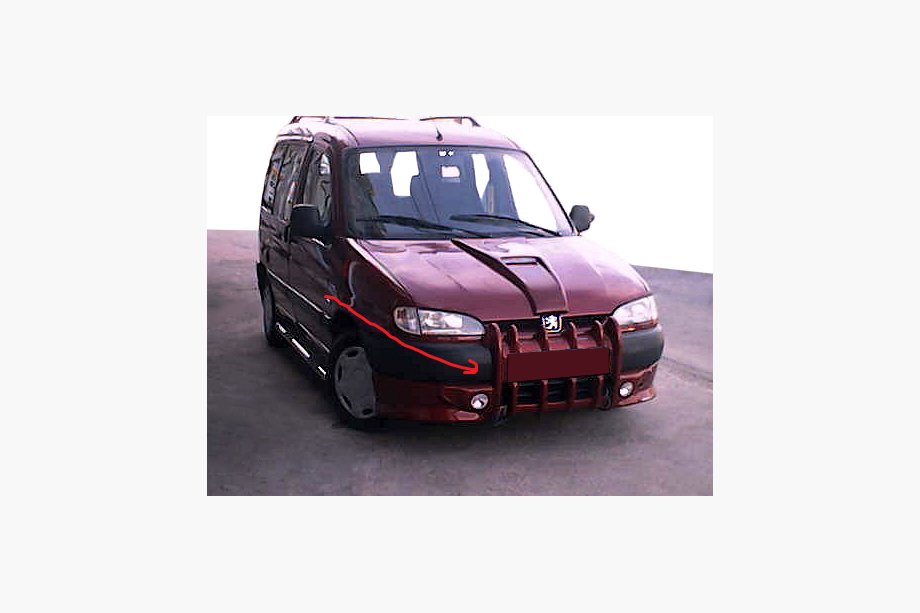 Peugeot Partner 1996–2008 Opzetstukken voor voorbumper ‘Tanden’ (spuitklaar) Image