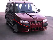 Citroen Berlingo 1996–2008 Opzetstukken voor voorbumper ‘Tanden’ (spuitklaar) foto 2