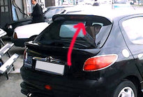 Peugeot 206 1998–2024 Zonneklep boven de voorruit (overschilderbaar) foto 1