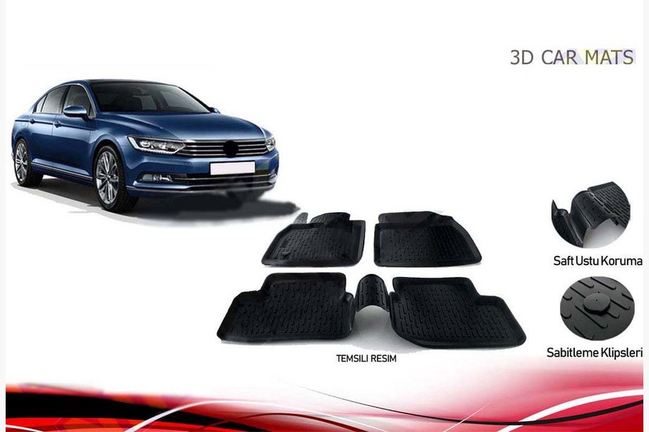Volkswagen Passat B8 2015–2023 Rubberen automatten (4 stuks, Niken 3D) Image