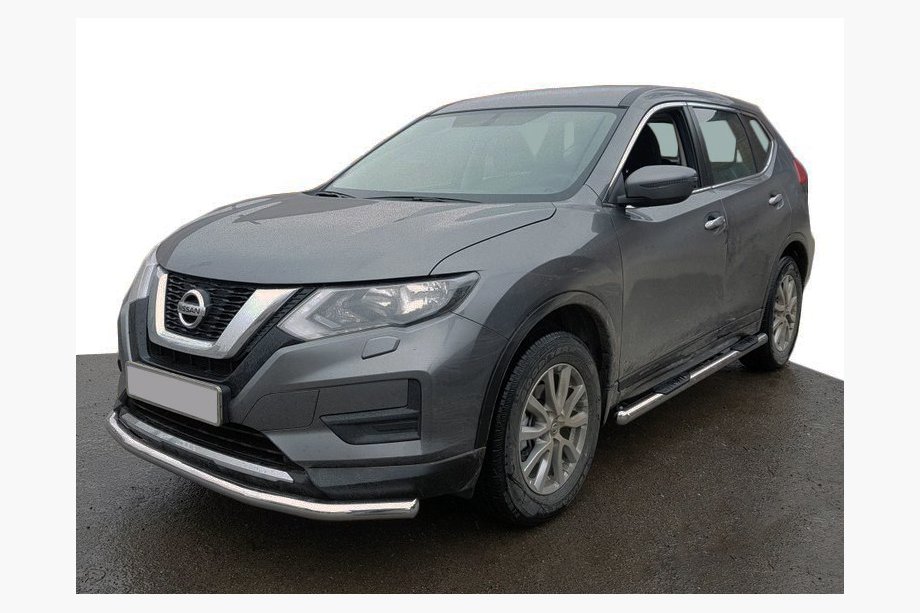 Nissan X-trail T32/Rogue 2014–2021 Voorbumperbescherming ST008 (RVS) Image