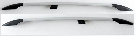Volkswagen Caddy 2004–2010 Dakrails metallic grijs (kunststof steunen) foto 1