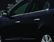 Renault Fluence 2009–2016 Onderste raamsierlijsten (set 4 stuks, RVS) Carmos - Turks staal foto 2