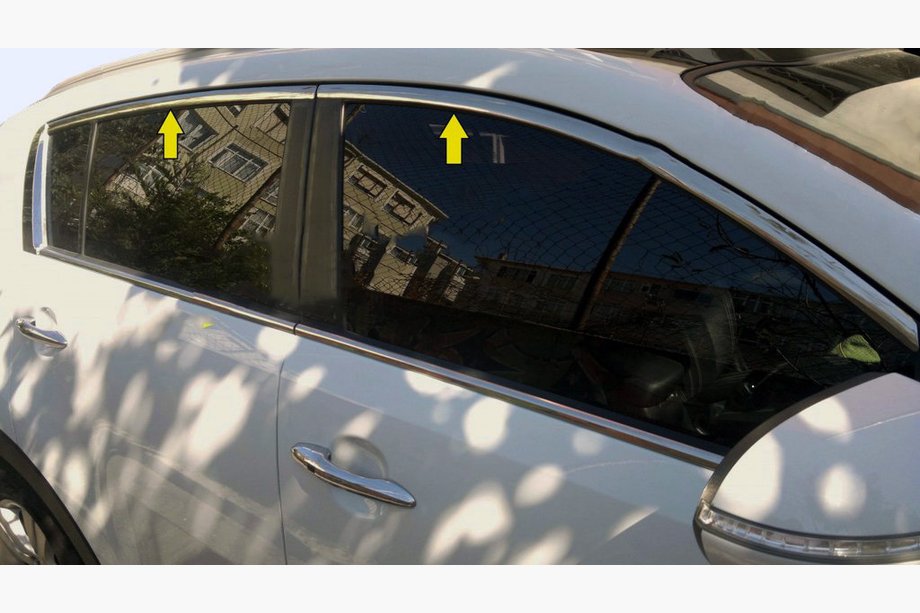 Kia Sportage 2010–2015 Bovenste sierstrip (4 stuks, RVS) Image