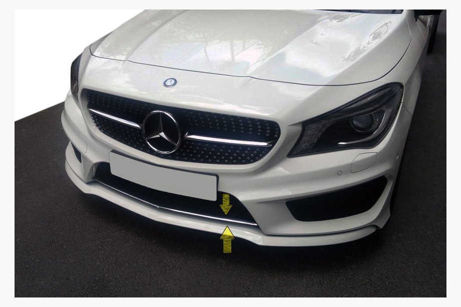 Mercedes CLA C117 2013–2019 RVS afdekking voor bumperrooster Foto 1