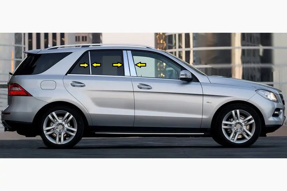 Mercedes GLE/ML-klasse W166 2011–2018 RVS deurstijl sierlijsten (6 stuks) Foto 1