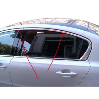 Bovenste raamlijsten (Sedan, RVS) Peugeot 508 2010–2018 foto 1