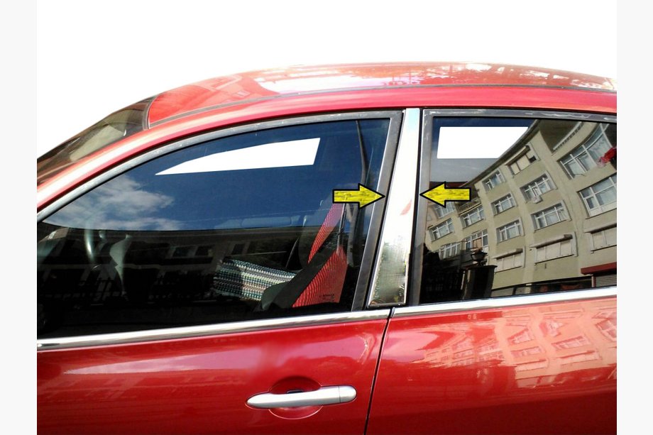 Renault Megane II 2004–2009 B-stijl covers (2-delig, RVS) Image