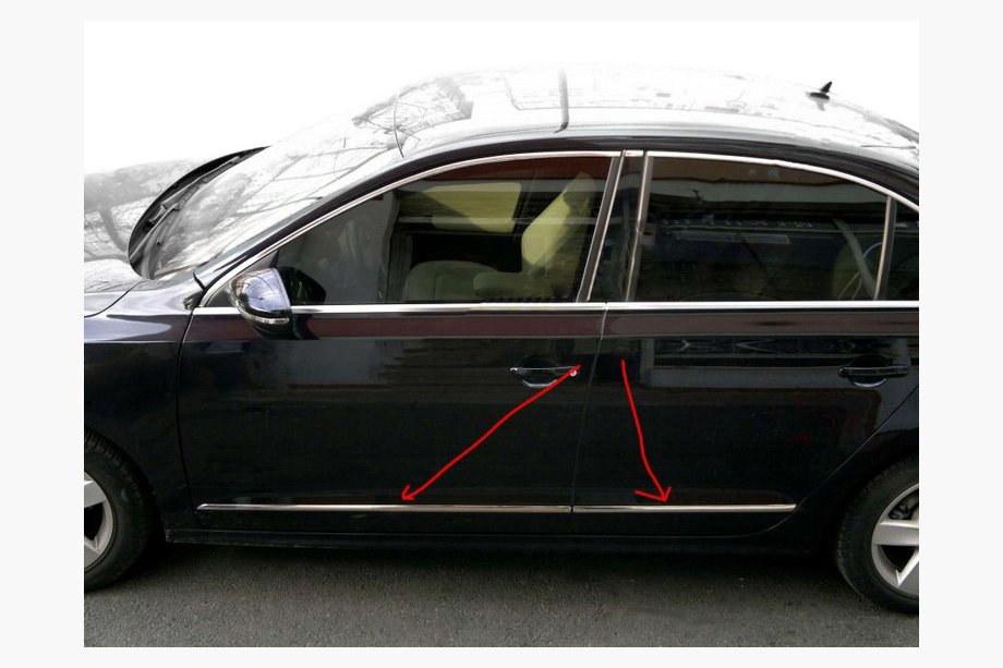 Volkswagen Jetta 2011–2018 Deurstrips (RVS) Image