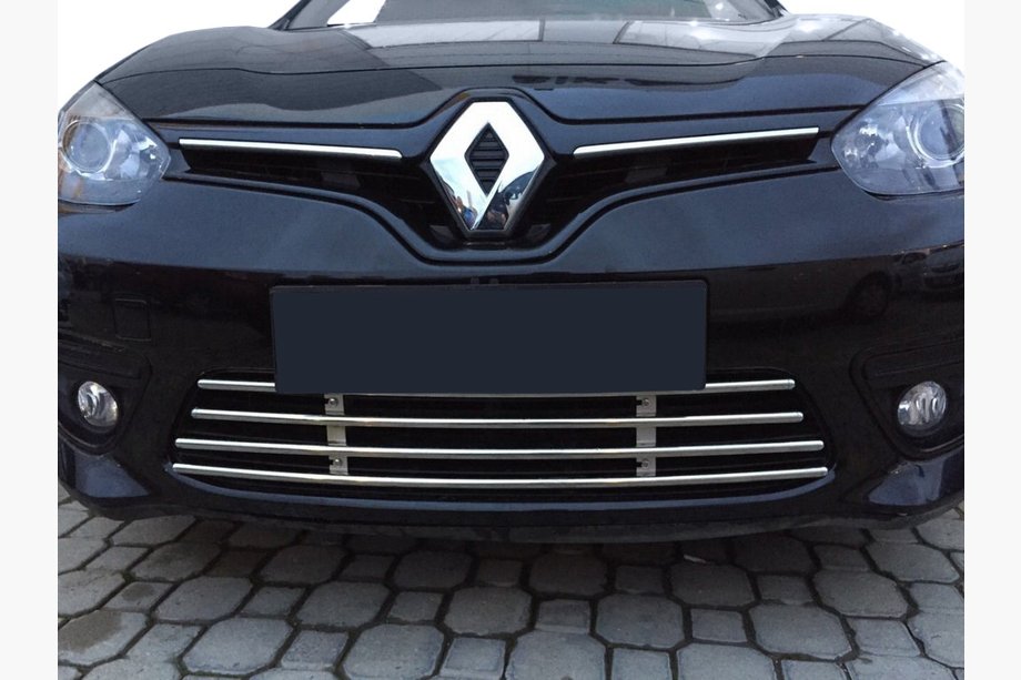Renault Fluence 2009–2016 Eendelig bumperrooster (2013-2016, RVS) Image