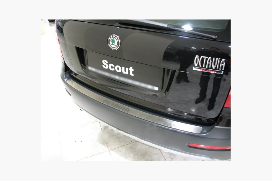 Skoda Octavia II A5 2006–2010 Achterbumperbeschermplaat Натаніко (RVS) Image