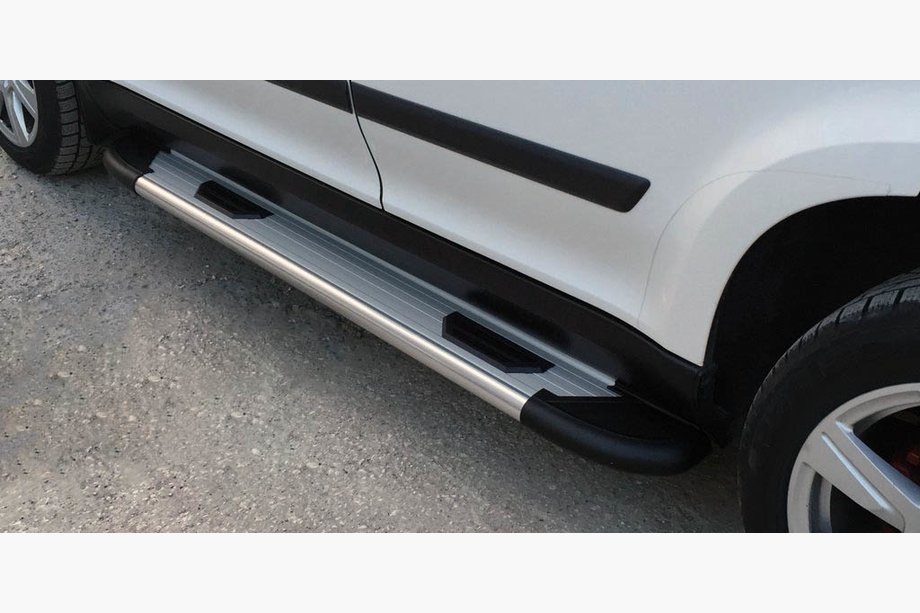 Volkswagen Amarok 2010–2022 Side steps Bosphorus grey OLD (2 st., aluminium) Image
