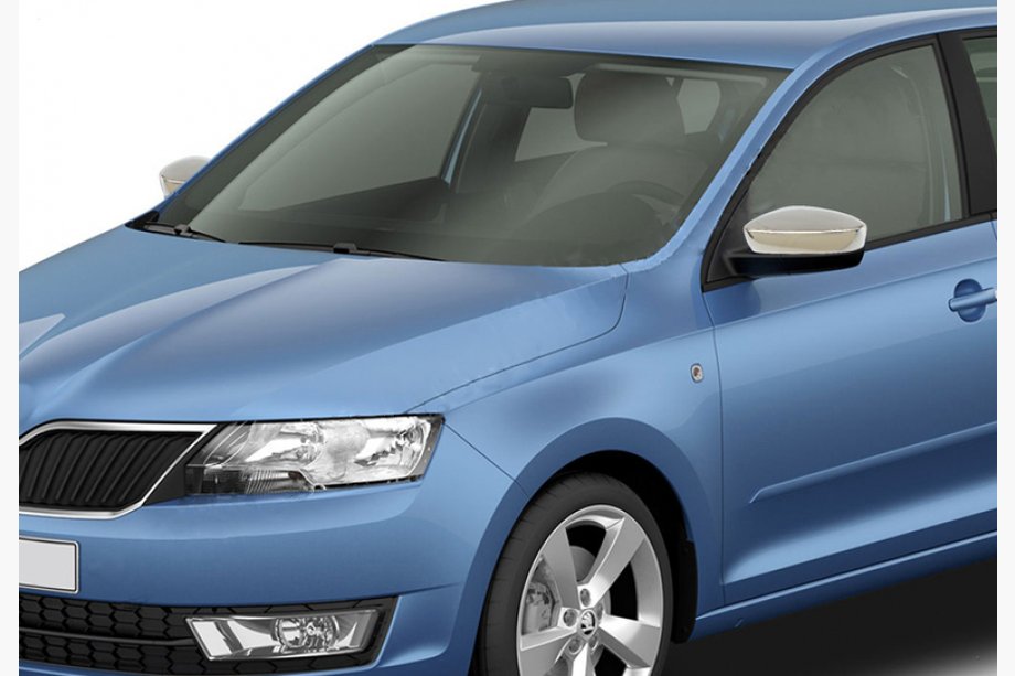Skoda Rapid 2012–2019 Spiegelkappen zonder uitsparing voor richtingaanwijzer (2 st., RVS) Image