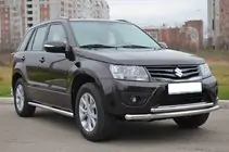 Suzuki Grand Vitara 2005–2017 Voorste dubbele bullbar 60/42 mm (RVS) foto 3