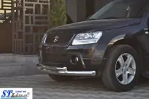 Suzuki Grand Vitara 2005–2017 Voorste dubbele bullbar 60/42 mm (RVS) foto 6