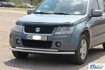Suzuki Grand Vitara 2005–2017 Voorste dubbele bullbar 60/42 mm (RVS) foto 2