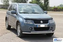 Suzuki Grand Vitara 2005–2017 Voorste dubbele bullbar 60/42 mm (RVS) foto 9