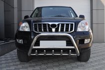 Toyota Land Cruiser Prado 120 2002–2009 Lage bullbar WT003 (RVS) foto 4