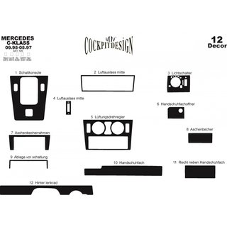 Dashboardpanelen (1995-1997) Mercedes C-klasse W202 1993–2001 foto 4
