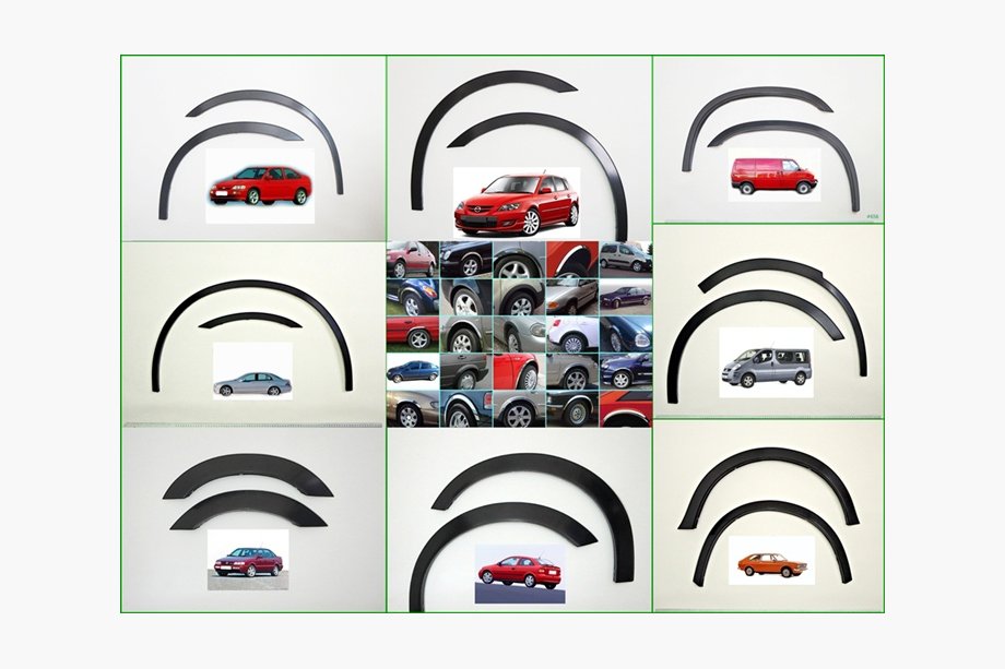 Mercedes A-klasse W168 1997–2004 Wielkastverbreders (set van 4, zwart) Foto 2