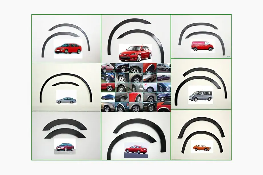 Mercedes CLS C218 2011–2018 Wielkastverbreders (set van 4, zwart) Foto 2