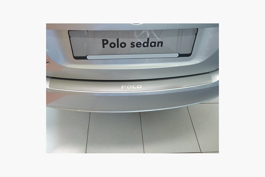 Volkswagen Polo 2010–2017 Nataniko RVS achterbumper beschermlijst 2009-2014, Sedan Image