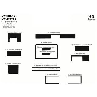 Dashboard sierlijsten Volkswagen Golf 2 1983–1992 foto 3