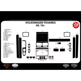 Dashboard sierlijsten Volkswagen Touareg 2002–2010 foto 2