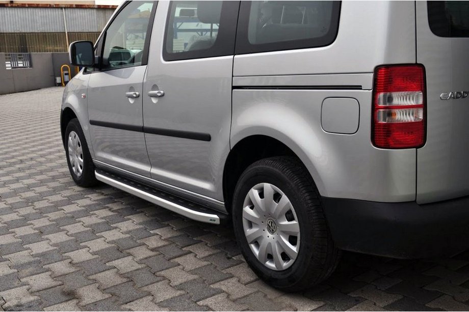 Volkswagen Caddy 2010–2015 Fullmond side steps (2 stuks, aluminium) Image