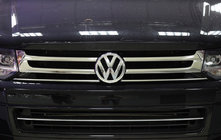 Volkswagen T5 2010–2015 Grille sierlijsten (Omsa, 4 stuks, RVS) foto 1
